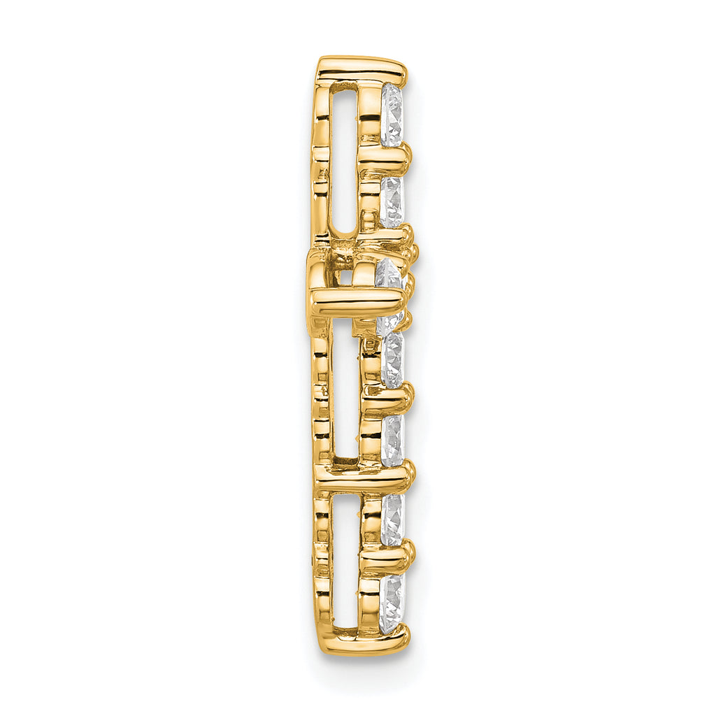 14k 4 carat Lab Grown Diamond VS+ F+ Complete Cross Chain Slide Pendant