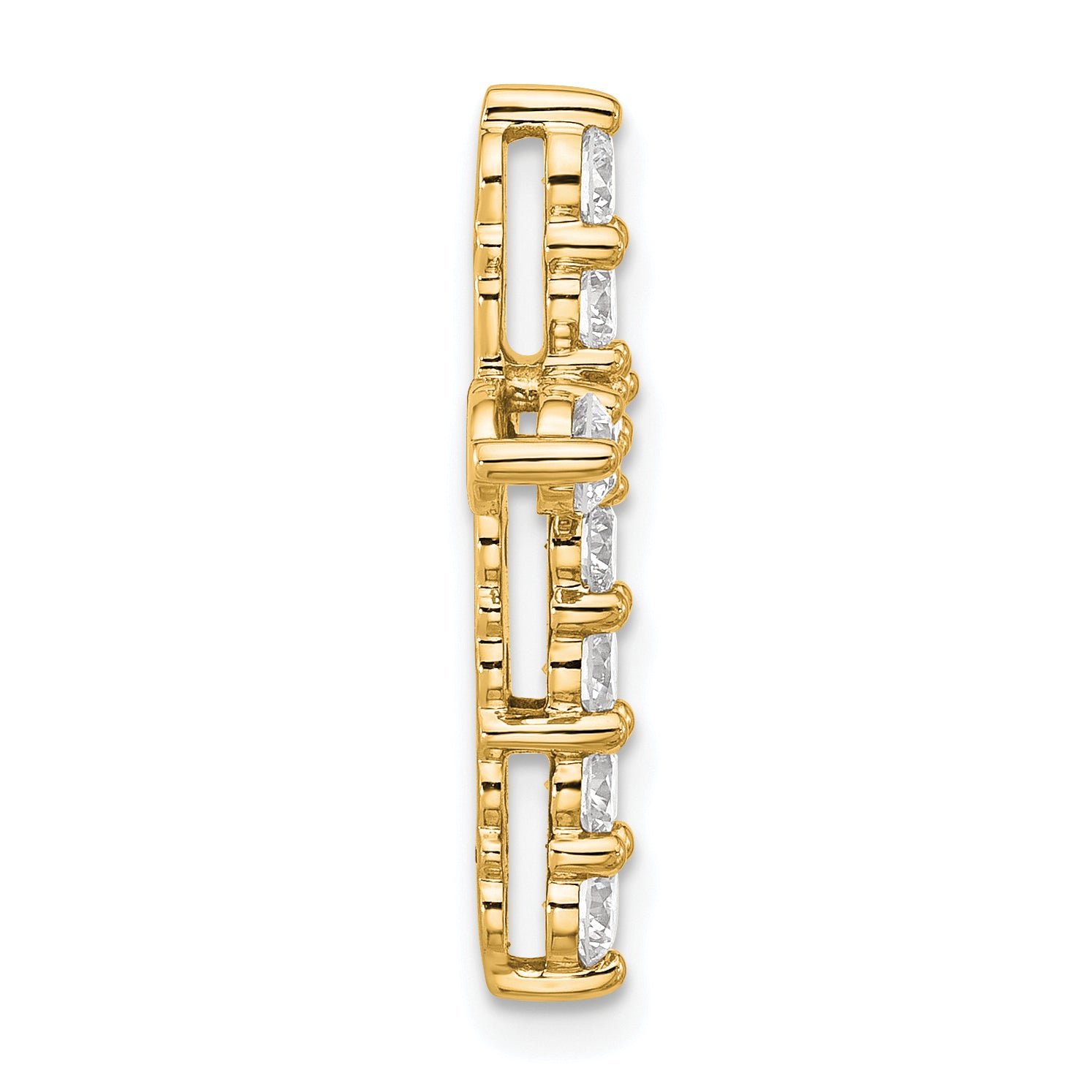 14k 4 carat Lab Grown Diamond VS+ F+ Complete Cross Chain Slide Pendant