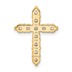 14k 1 carat Lab Grown Diamond VS/SI+ G+ Complete Cross Chain Slide Pendant