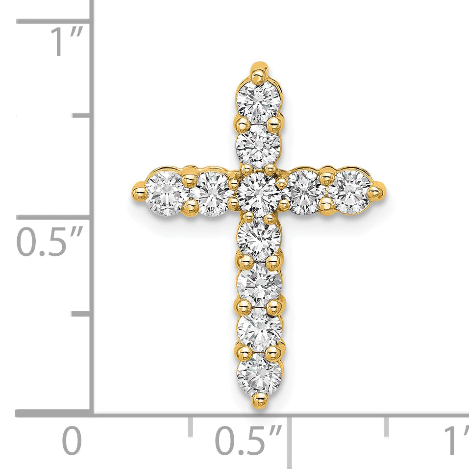 14k 1 carat Lab Grown Diamond VS/SI+ G+ Complete Cross Chain Slide Pendant