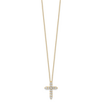 14k 1 carat Lab Grown Diamond VS/SI+ G+ Complete 18 inch Cross Pendant Necklace