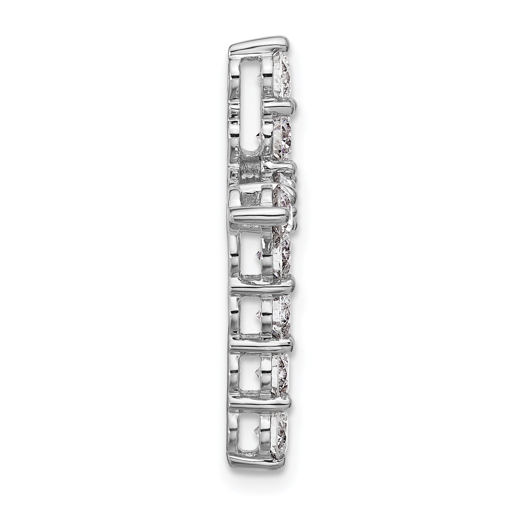 14k White Gold 1 1/2 carat Lab Grown Diamond VS/SI+ G+ Complete Cross Chain Slide Pendant Secondary image