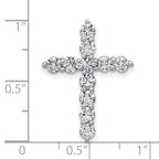 14k White Gold 1 1/2 carat Lab Grown Diamond VS/SI+ G+ Complete Cross Chain Slide Pendant
