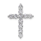 14k White Gold 1 1/2 carat Lab Grown Diamond VS/SI+ G+ Complete Cross Chain Slide Pendant
