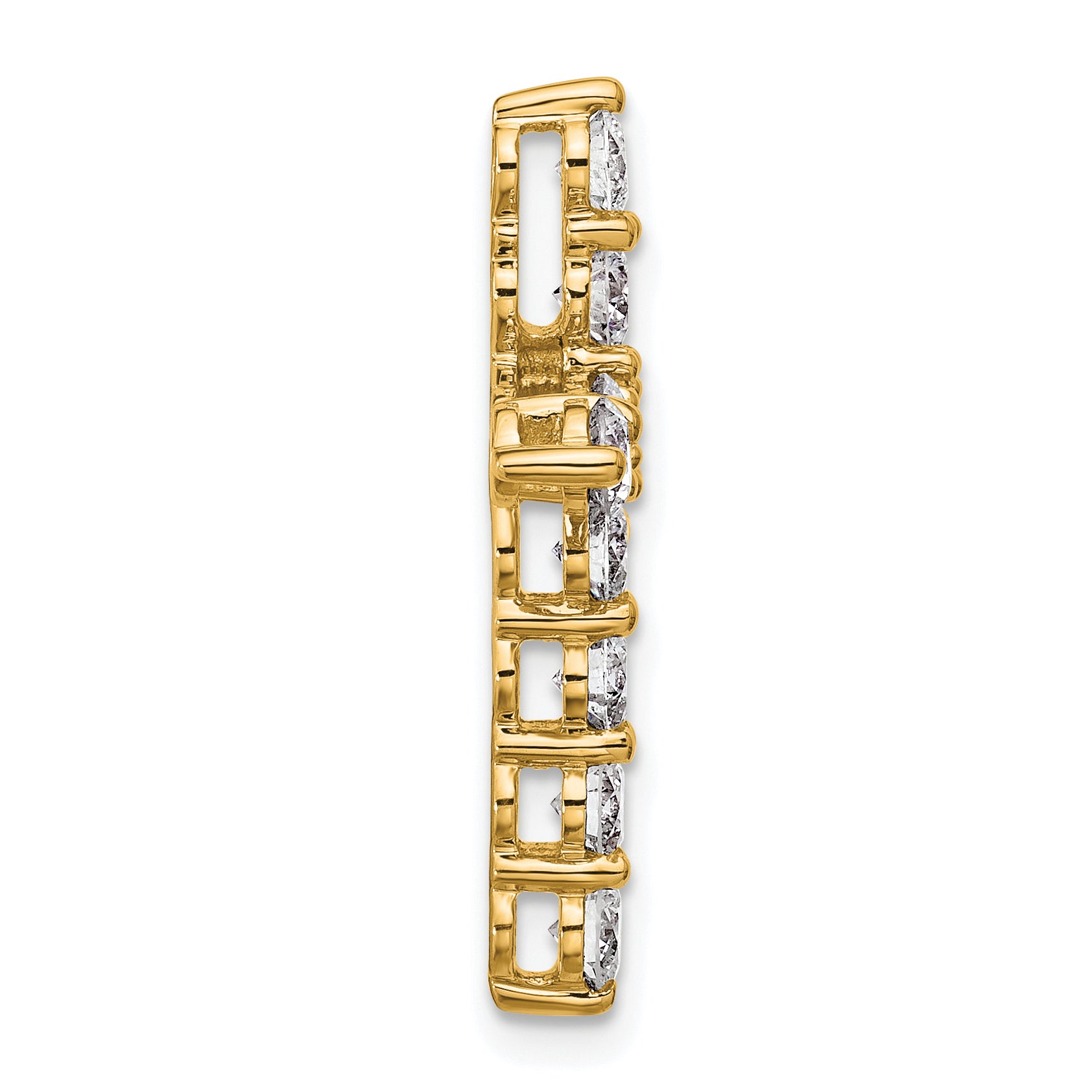 14k 1 1/2 carat Lab Grown Diamond VS/SI+ G+ Complete Cross Chain Slide Pendant Secondary image