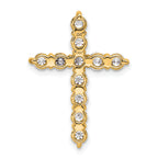 14k 1 1/2 carat Lab Grown Diamond VS/SI+ G+ Complete Cross Chain Slide Pendant