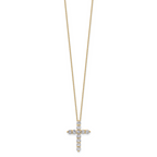 14k 1 1/2 carat Lab Grown Diamond VS+ F+ Complete 18 inch Cross Pendant Necklace