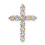 14k 1 1/2 carat Lab Grown Diamond VS/SI+ G+ Complete Cross Chain Slide Pendant