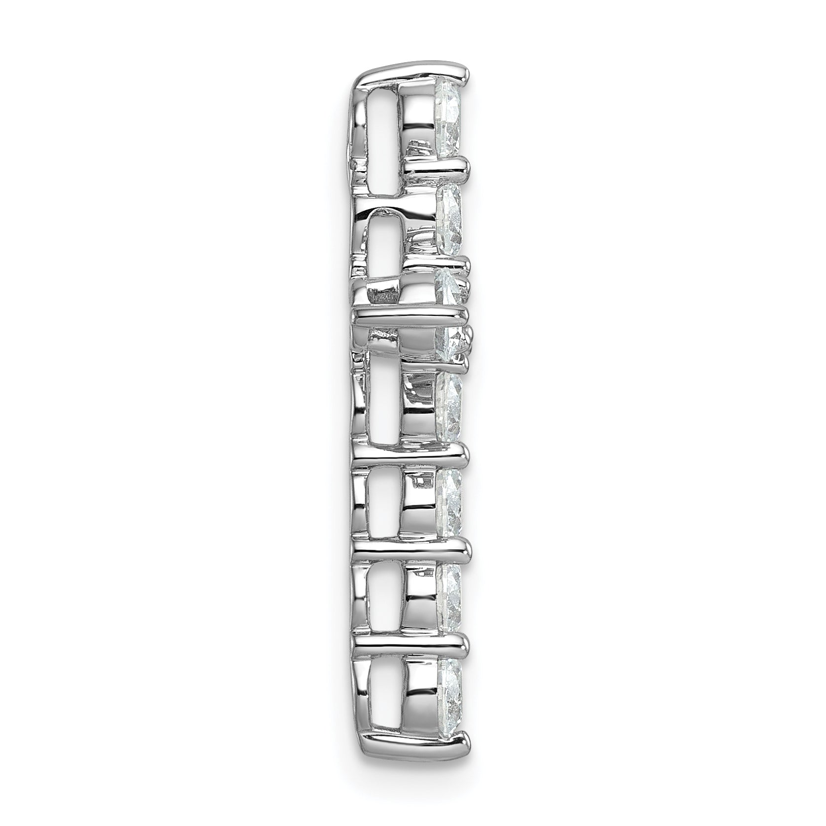 14k White Gold 2 carat Lab Grown Diamond VS/SI+ G+ Complete Cross Chain Slide Pendant