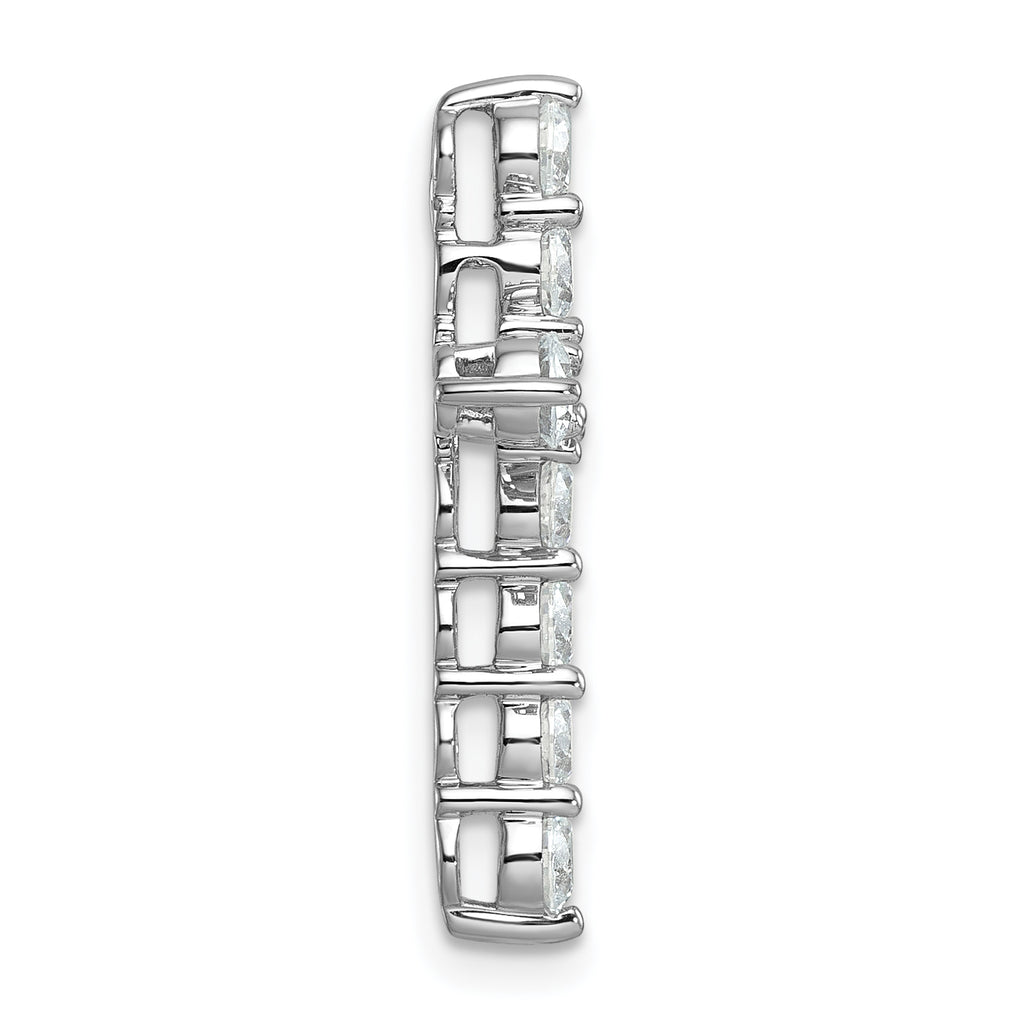 14k White Gold 2 carat Lab Grown Diamond VS/SI+ G+ Complete Cross Chain Slide Pendant