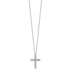 14k White Gold 2 carat Lab Grown Diamond VS+ F+ Complete 18 inch Cross Pendant Necklace