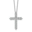 14k White Gold 2 carat Lab Grown Diamond VS/SI+ G+ Complete 18 inch Cross Pendant Necklace