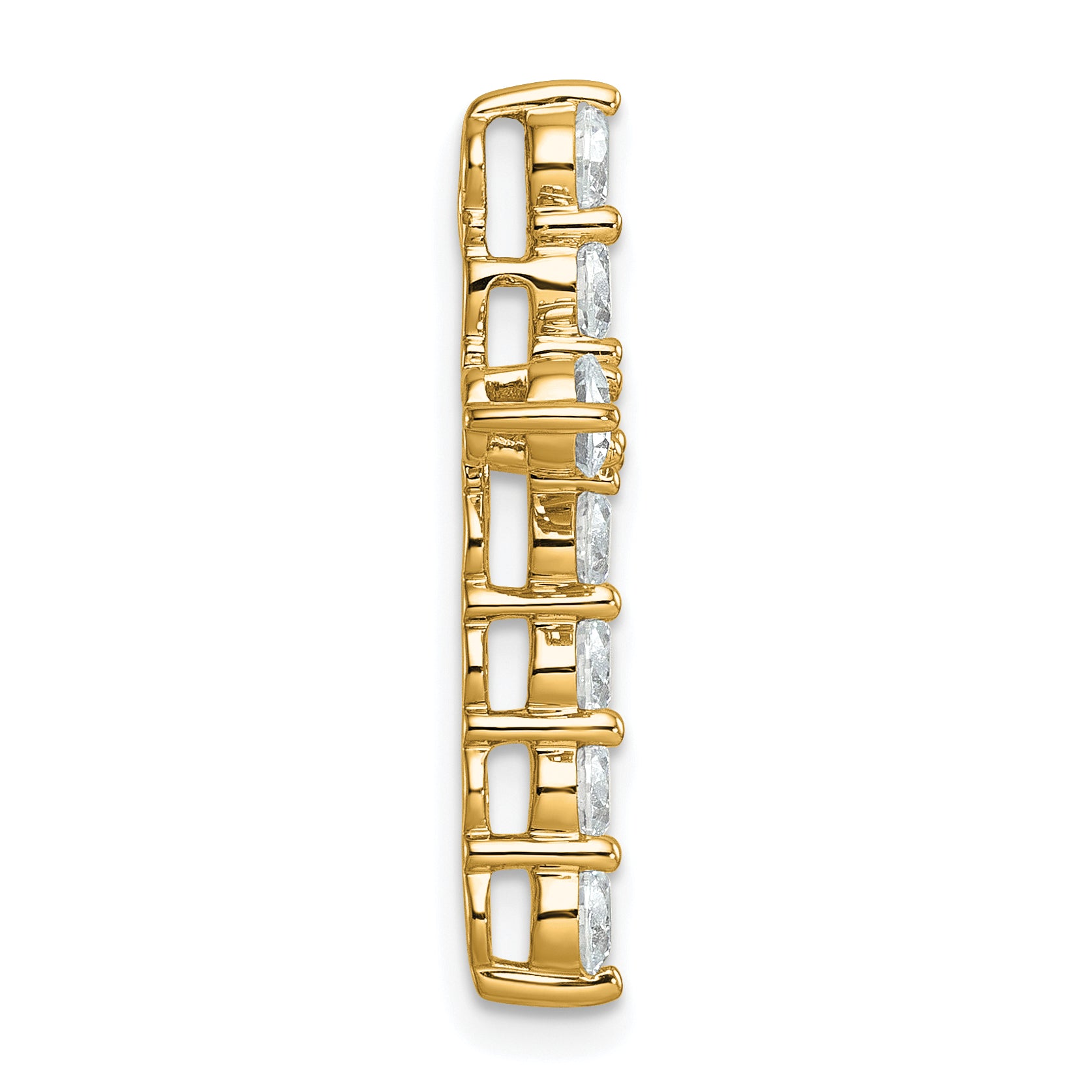 14k 2 carat Lab Grown Diamond VS/SI+ G+ Complete Cross Chain Slide Pendant Secondary image
