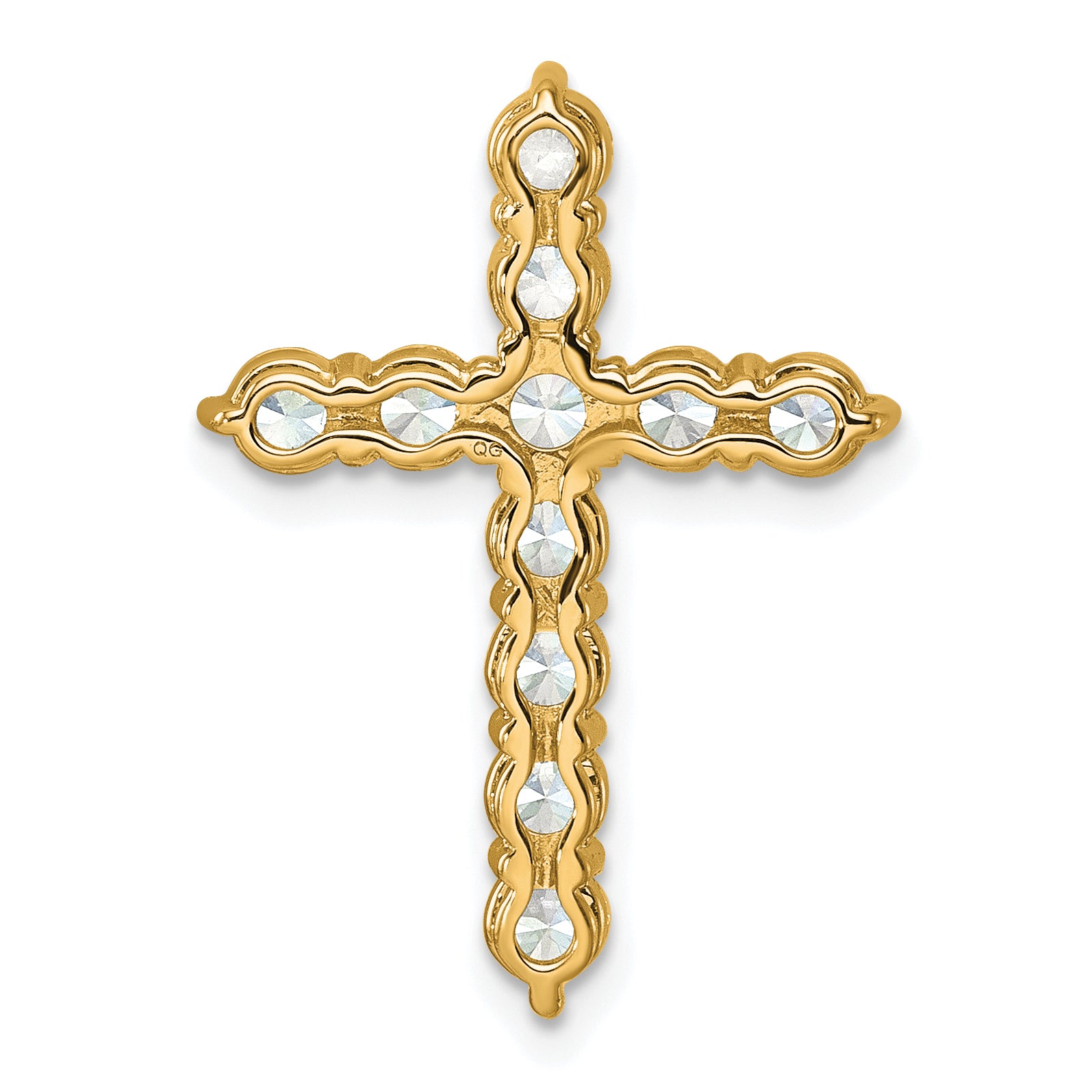 14k 2 carat Lab Grown Diamond VS/SI+ G+ Complete Cross Chain Slide Pendant