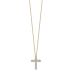 14k 2 carat Lab Grown Diamond VS/SI+ G+ Complete 18 inch Cross Pendant Necklace