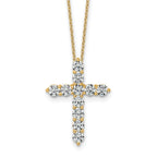 14k 2 carat Lab Grown Diamond VS/SI+ G+ Complete 18 inch Cross Pendant Necklace