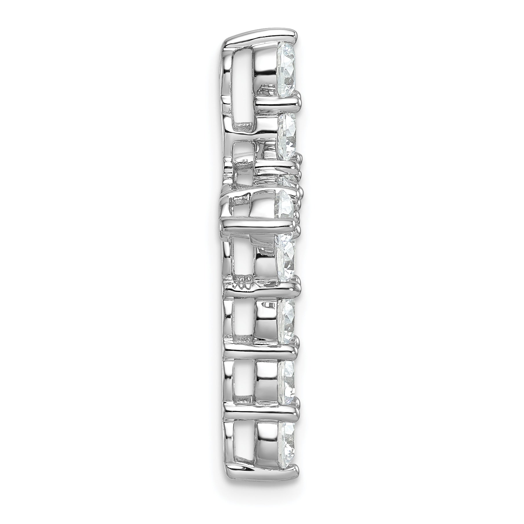 14k White Gold 3 carat Lab Grown Diamond VS/SI+ G+ Complete Cross Chain Slide Pendant Secondary image