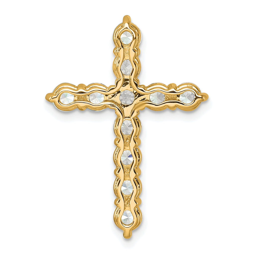 14k 3 carat Lab Grown Diamond VS/SI+ G+ Complete Cross Chain Slide Pendant
