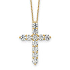 14k 3 carat Lab Grown Diamond VS+ F+ Complete 18 inch Cross Pendant Necklace