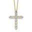 14k 3 carat Lab Grown Diamond VS+ F+ Complete 18 inch Cross Pendant Necklace