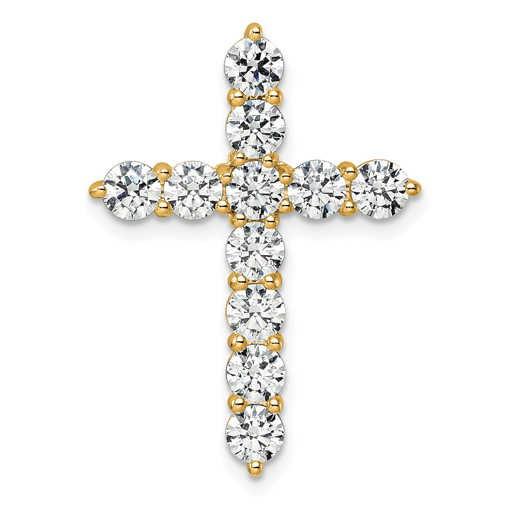 14k 3 carat Lab Grown Diamond VS/SI+ G+ Complete Cross Chain Slide Pendant Main image