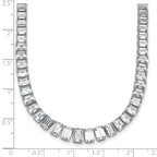 14k White Gold 29 1/6 carat Lab Grown Diamond VS/SI+ G+ Complete 17 inch Emerald Graduated Tennis Necklace