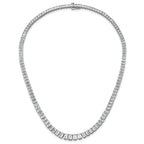 14k White Gold 29 1/6 carat Certified Lab Grown Diamond VS+ F+ Complete 17 inch Emerald Graduated Tennis Necklace