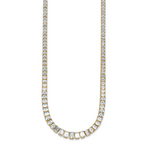 14k 29 1/6 carat Certified Lab Grown Diamond VS+ F+ Complete 17 inch Emerald Graduated Tennis Necklace