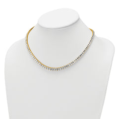 14k 29 1/6 carat Certified Lab Grown Diamond VS+ F+ Complete 17 inch Emerald Graduated Tennis Necklace