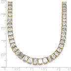 14k 29 1/6 carat Certified Lab Grown Diamond VS+ F+ Complete 17 inch Emerald Graduated Tennis Necklace