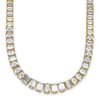 14k 29 1/6 carat Lab Grown Diamond VS+ F+ Complete 17 inch Emerald Graduated Tennis Necklace
