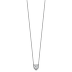 14k White Gold 1 1/5 carat Lab Grown Diamond VS/SI+ G+ Complete 18 inch Halo Heart Necklace