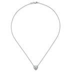 14k White Gold 1 1/5 carat Lab Grown Diamond VS/SI+ G+ Complete 18 inch Halo Heart Necklace