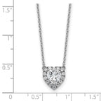 14k White Gold 1 1/5 carat Lab Grown Diamond VS/SI+ G+ Complete 18 inch Halo Heart Necklace