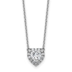 14k White Gold 1 1/5 carat Lab Grown Diamond VS/SI+ G+ Complete 18 inch Halo Heart Necklace