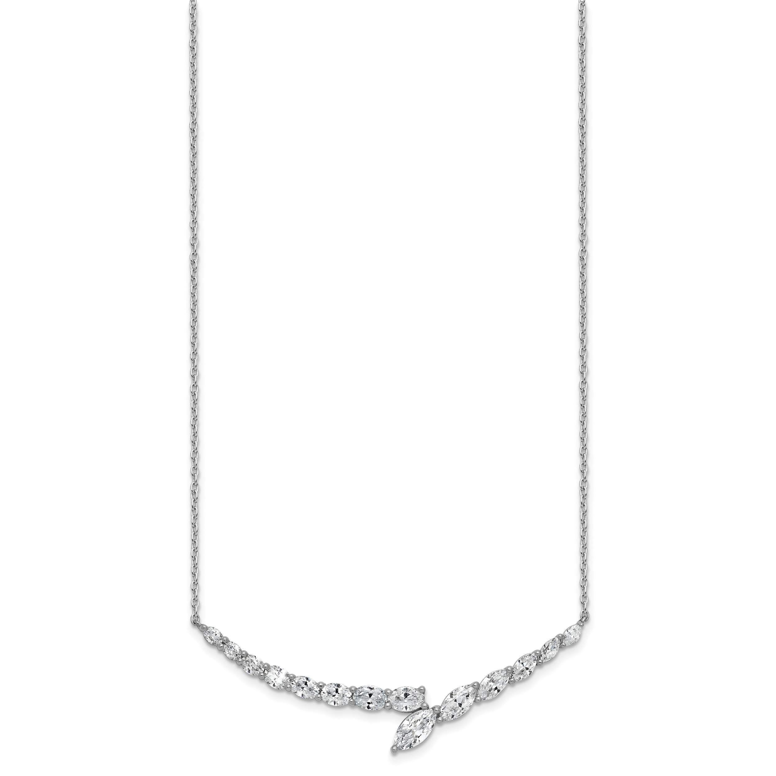 14k White Gold 4 carat Lab Grown Diamond VS/SI+ G+ Complete 16 inch Fashion Bar Necklace Secondary image