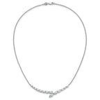 14k White Gold 4 carat Lab Grown Diamond VS/SI+ G+ Complete 16 inch Fashion Bar Necklace