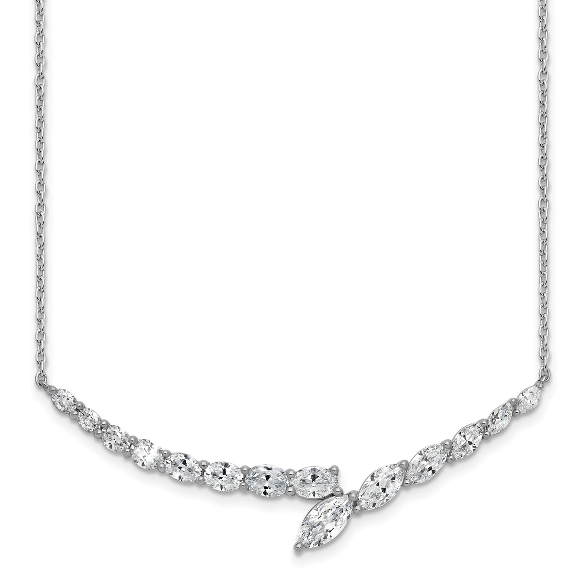 Lab-Grown Diamond Bar Necklace in 14K White Gold (4 ct. tw.), 18 Inch - Sophia Jewelers Main image