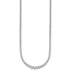 14k White Gold 10 carat Certified Lab Grown Diamond VS/SI+ G+ Complete Round 16 inch Graduated Tennis Necklace