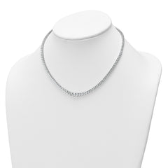 14k White Gold 10 carat Certified Lab Grown Diamond VS/SI+ G+ Complete Round 16 inch Graduated Tennis Necklace