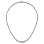 14k White Gold 10 carat Certified Lab Grown Diamond VS+ F+ Complete Round 16 inch Graduated Tennis Necklace