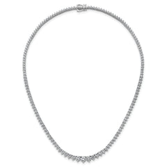14k White Gold 10 carat Certified Lab Grown Diamond VS+ F+ Complete Round 16 inch Graduated Tennis Necklace