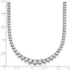 14k White Gold 10 carat Certified Lab Grown Diamond VS/SI+ G+ Complete Round 16 inch Graduated Tennis Necklace