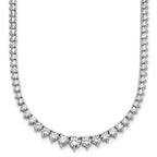 14k White Gold 10 carat Lab Grown Diamond VS+ F+ Complete Round 16 inch Graduated Tennis Necklace