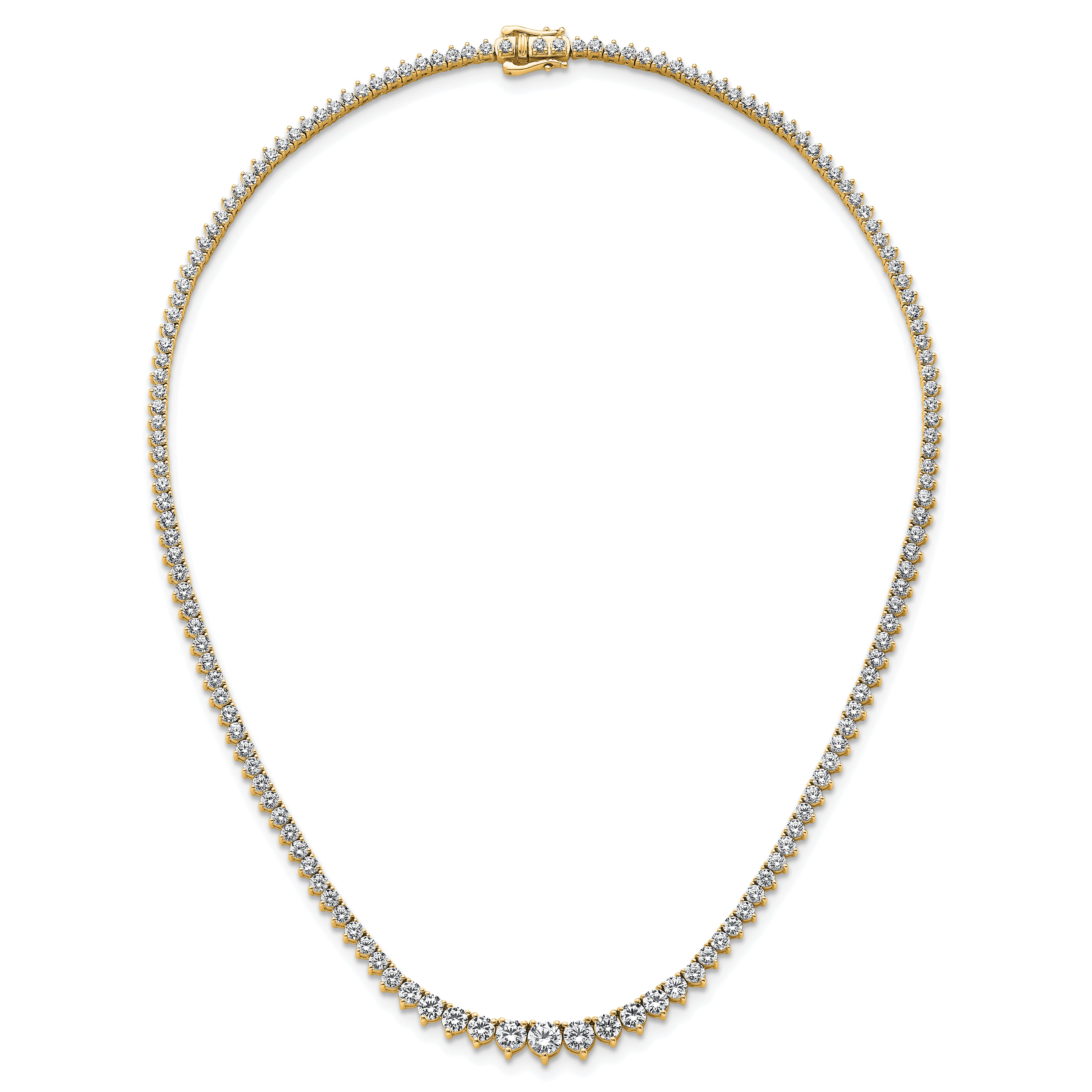14k 10 carat Lab Grown Diamond VS/SI+ G+ Complete Round 16 inch Graduated Tennis Necklace