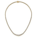 14k 10 carat Certified Lab Grown Diamond VS/SI+ G+ Complete Round 16 inch Graduated Tennis Necklace