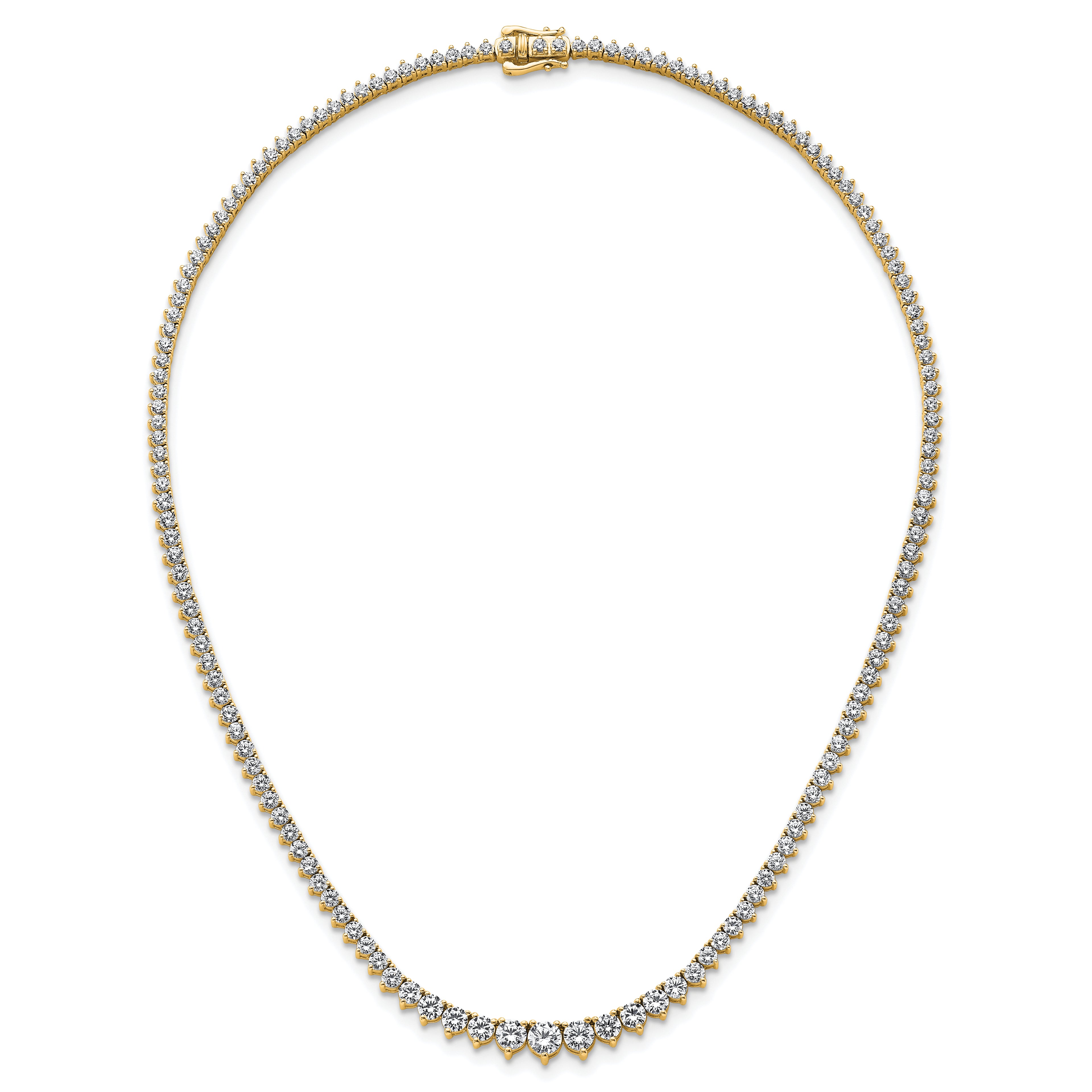 14k 10 carat Certified Lab Grown Diamond VS/SI+ G+ Complete Round 16 inch Graduated Tennis Necklace
