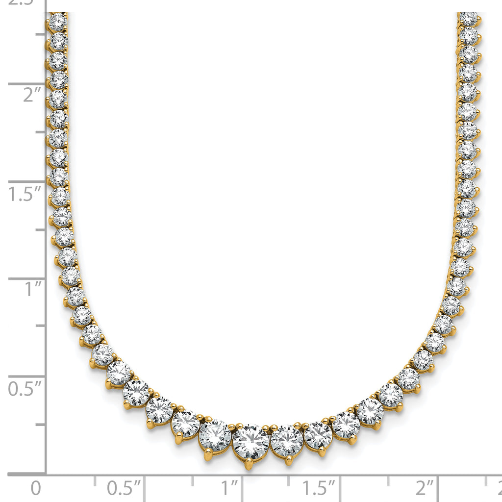 14k 10 carat Lab Grown Diamond VS/SI+ G+ Complete Round 16 inch Graduated Tennis Necklace
