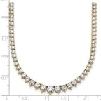 14k 10 carat Certified Lab Grown Diamond VS+ F+ Complete Round 16 inch Graduated Tennis Necklace