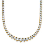 14k 10 carat Certified Lab Grown Diamond VS/SI+ G+ Complete Round 16 inch Graduated Tennis Necklace